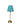vesper teal and pink shade on brass lamp
